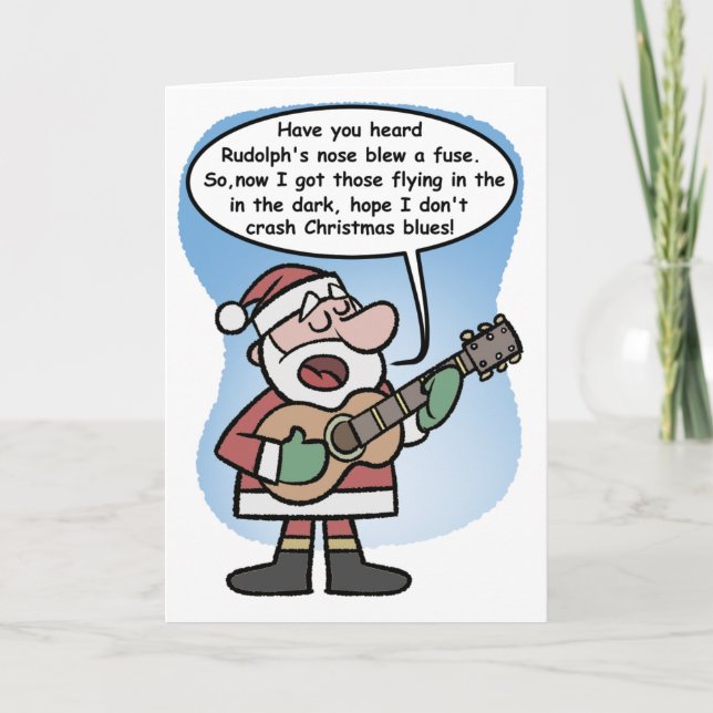 Der Weihnachtsmann singt die Blues Karte (Vorderseite)