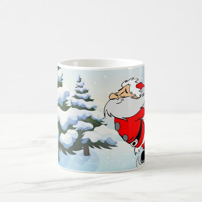 Der Weihnachtsmann-Skate im Schnee Kaffeetasse (Mittel)