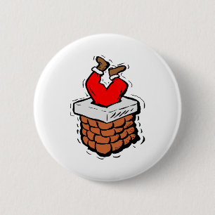 Der Weihnachtsmann steckt in Chimney fest Button