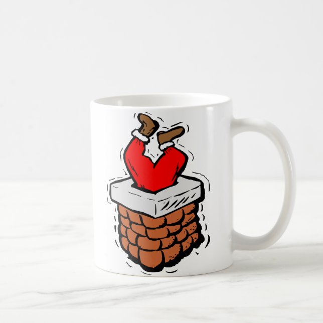 Der Weihnachtsmann steckt in Chimney fest Kaffeetasse (Rechts)