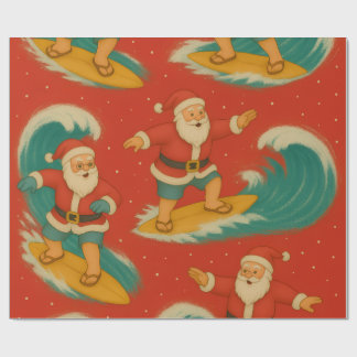 Der Weihnachtsmann steht auf Geschenkpapier