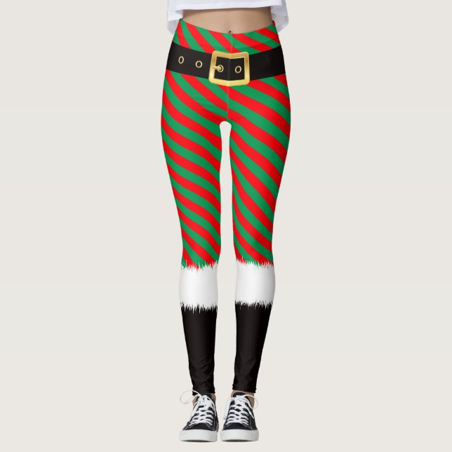 Der Weihnachtsmann trägt Leggings aus roter Baumwo (Vorderseite)