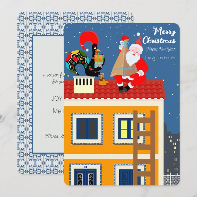 Der Weihnachtsmann trifft auf das portugiesische R Karte (Vorne/Hinten)