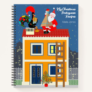Der Weihnachtsmann trifft auf das portugiesische R Notizbuch