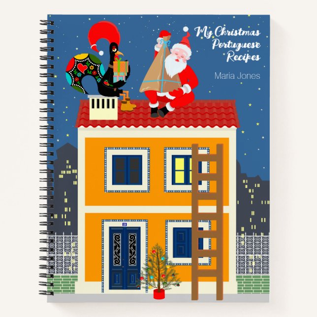 Der Weihnachtsmann trifft auf das portugiesische R Notizbuch (Vorderseite)