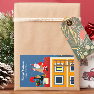 Der Weihnachtsmann trifft auf das portugiesische R Rechteckiger Aufkleber