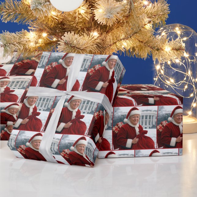 Der Weihnachtsmann Trump vor dem Weißen Haus Geschenkpapier (Feiertage)