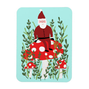 Der Weihnachtsmann über das Magische Pilz Weihnach Magnet