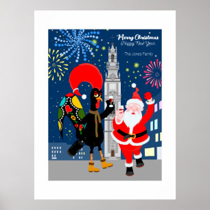 Der Weihnachtsmann und der Toast zum Neujahr Poster