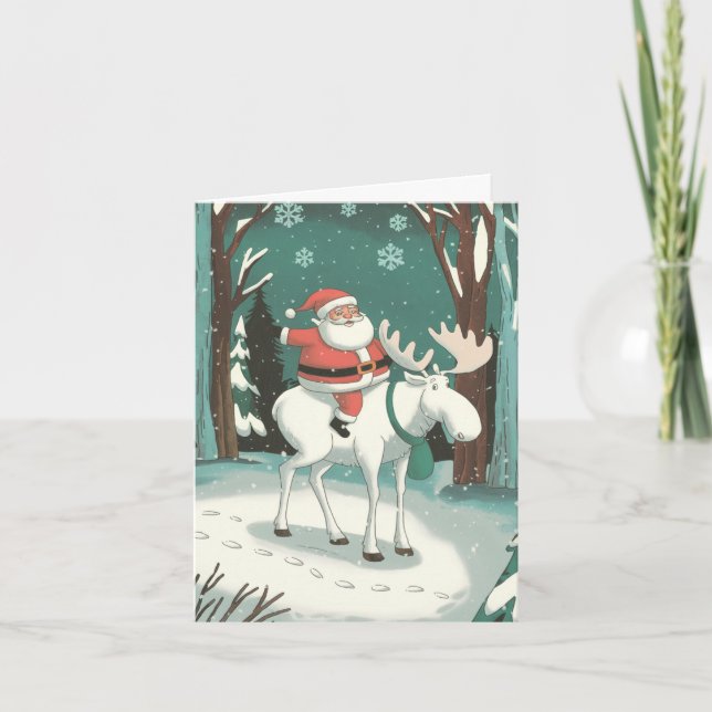 Der Weihnachtsmann und der Weiße Elch Karte (Vorderseite)