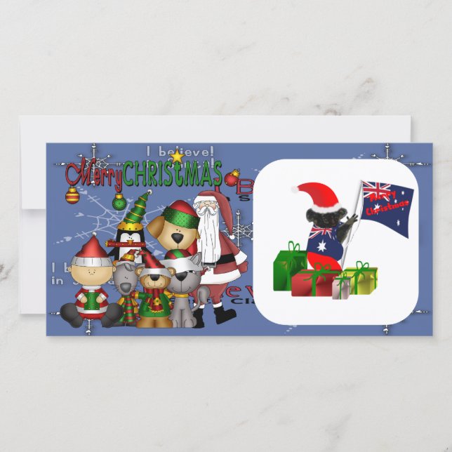 Der Weihnachtsmann und die Bande Feiertagskarte (Vorderseite)