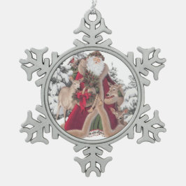 Der Weihnachtsmann und die Städte Schneeflocken Zinn-Ornament