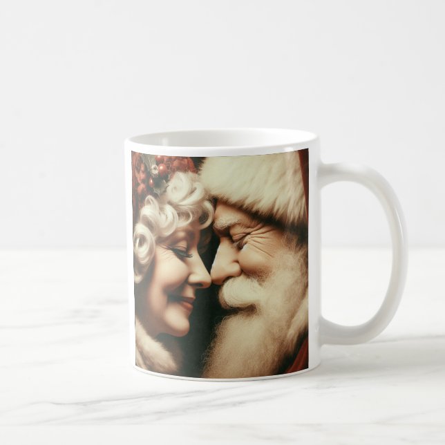 Der Weihnachtsmann und Frau Claus reiben Nasen! Kaffeetasse (Rechts)