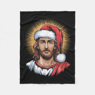 Der Weihnachtsmann und Jesus wir sahen diesen froh Fleecedecke