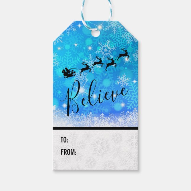 Der Weihnachtsmann und sein fliegender Rentier - G Geschenkanhänger (Vorderseite)