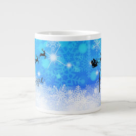 Der Weihnachtsmann und sein fliegender Rentier - G Jumbo-Tasse