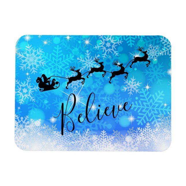 Der Weihnachtsmann und sein fliegender Rentier - G Magnet (Horizontal)