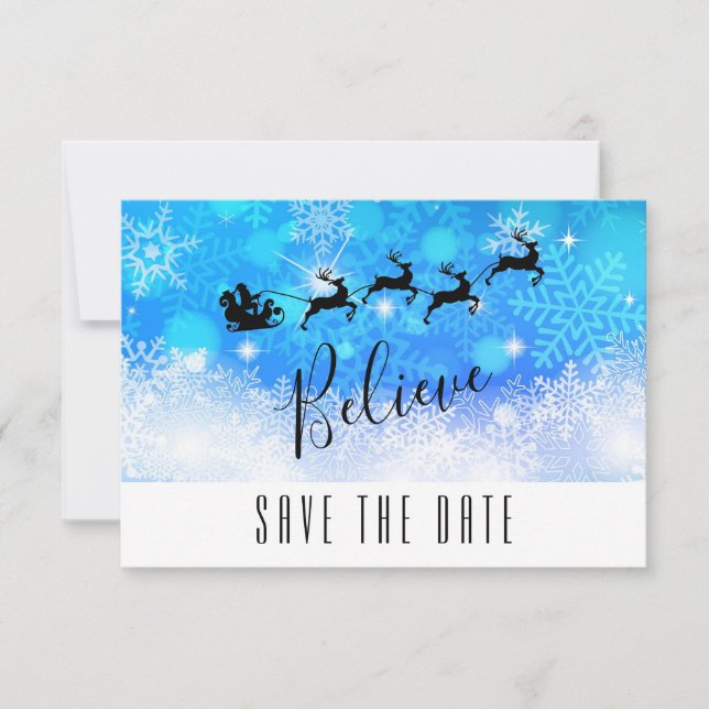 Der Weihnachtsmann und sein fliegender Rentier - G Save The Date (Vorderseite)