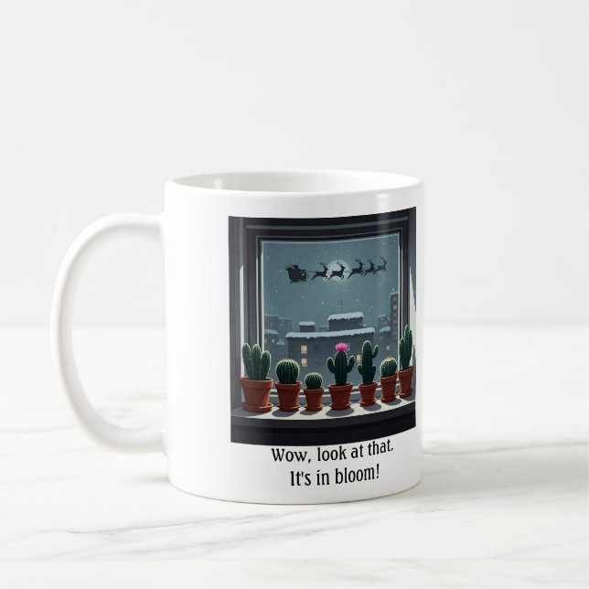 Der Weihnachtsmann und sein Rentierfenster bleiben Kaffeetasse (Links)