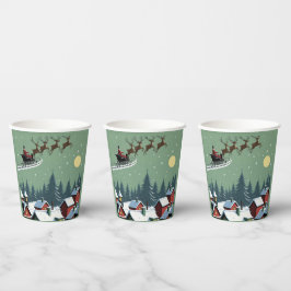 Der Weihnachtsmann und sein Schlitten Pappbecher