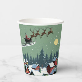 Der Weihnachtsmann und sein Schlitten Pappbecher