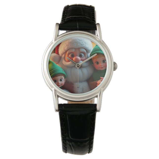 Der Weihnachtsmann und seine Elfen Armbanduhr (Vorderseite)