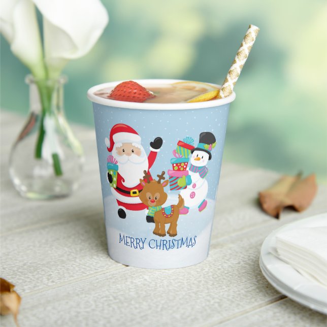 Der Weihnachtsmann und seine Freunde Papiertasse Pappbecher (In Situ)
