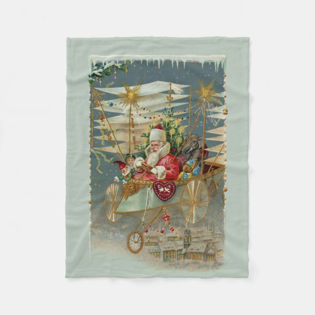 Der Weihnachtsmann und seine Phantastische Fliegma Fleecedecke (Vorderseite)