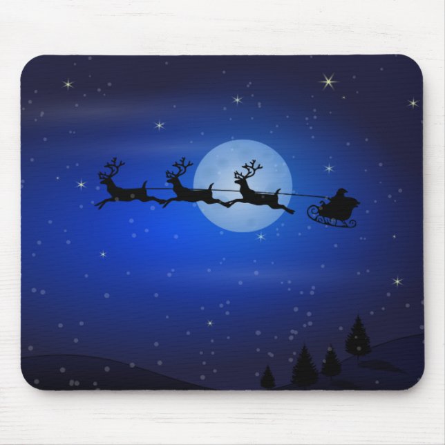 Der Weihnachtsmann und seine Rentiere fliegen nach Mousepad (Vorne)