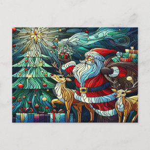 Der Weihnachtsmann und seine Rentierzauber Postkarte