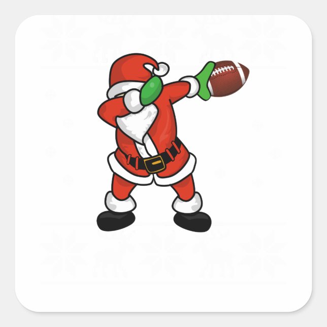 Der Weihnachtsmann versucht, Weihnachts-Fußball-To Quadratischer Aufkleber (Vorderseite)