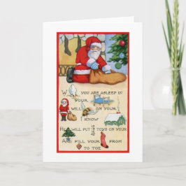 Der Weihnachtsmann, Vintages Gedicht, Weihnachten, Feiertagskarte
