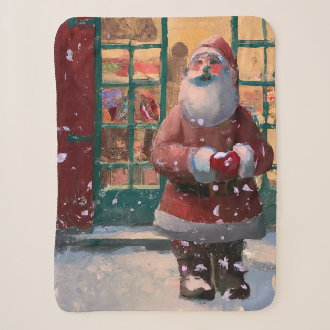 Der Weihnachtsmann vor dem Spielzeugladen Kunst Sherpadecke (Vorderseite)