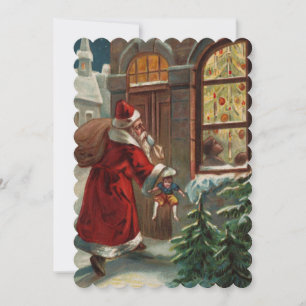 Der Weihnachtsmann vor der Tür Einladung