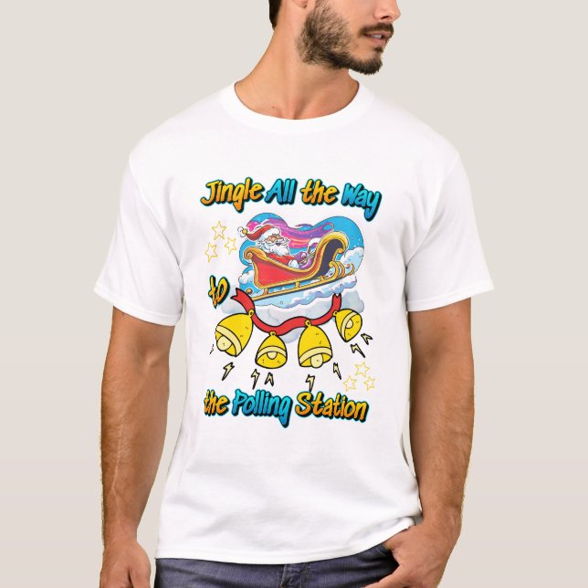 Der Weihnachtsmann wählt Schlittenfahrten T-Shirt (Vorderseite)