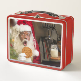 Der Weihnachtsmann wird mit einem Keks gefangen! Metall Brotdose