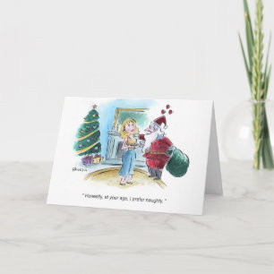 Der Weihnachtsmann zieht es nass vor Feiertagskarte
