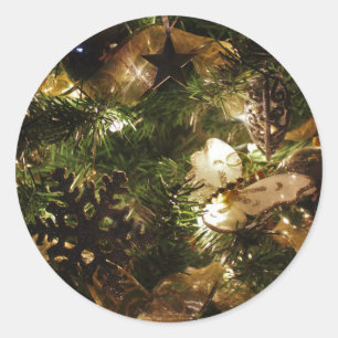 Der Weihnachtsschmetterling Runder Aufkleber