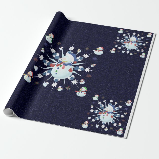 Der Weihnachtsschneemann Glittery - Geschenkpapier (Ungerollt)