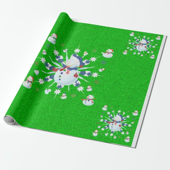 Der Weihnachtsschneemann Glittery - Geschenkpapier (Ungerollt)