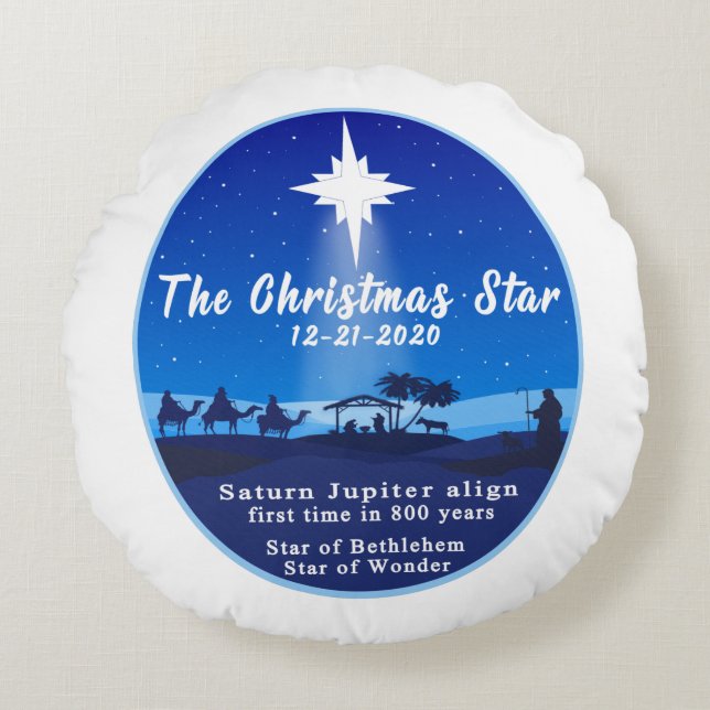 Der Weihnachtsstar Rundes Kissen (Vorderseite)