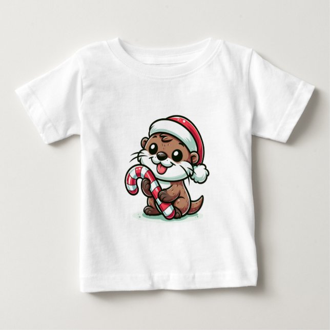 Der Weihnachtstotter-Cartoon Baby T-shirt (Vorderseite)