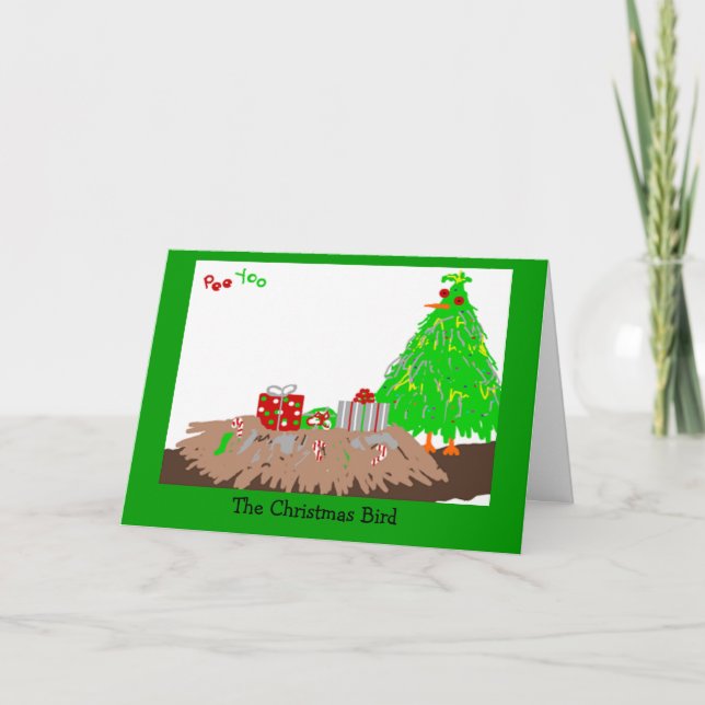Der Weihnachtsvogel Feiertagskarte (Vorderseite)