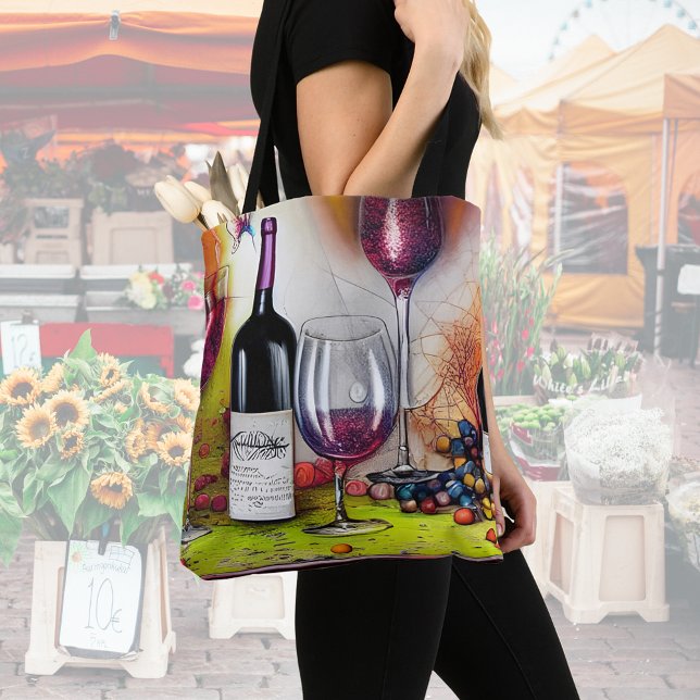 Der Wein schmeckt nach einer farbenfrohen digitale Tasche (Von Creator hochgeladen)