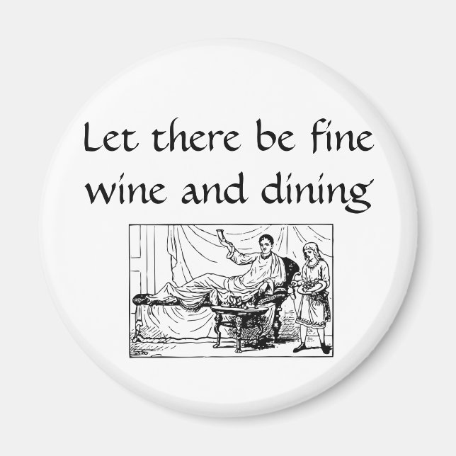 Der Wein und das Essen Magnet (Vorne)