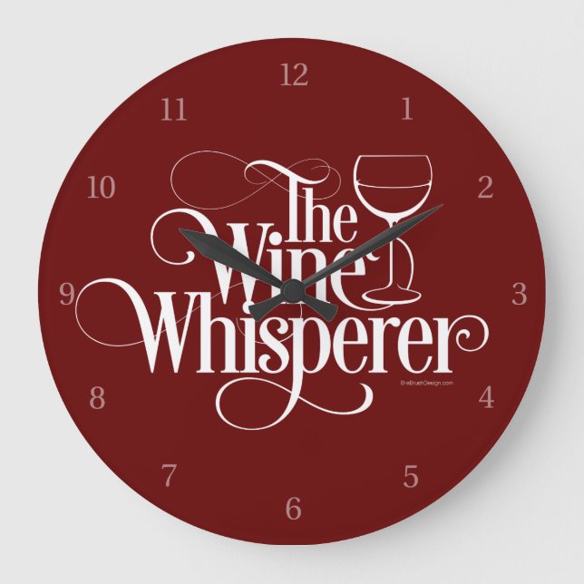 Der WeinWhisperer Große Wanduhr (Vorderseite)