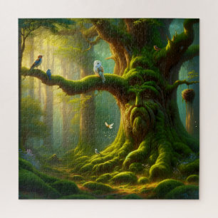 Der weise alte Baum des verzauberten Waldes
