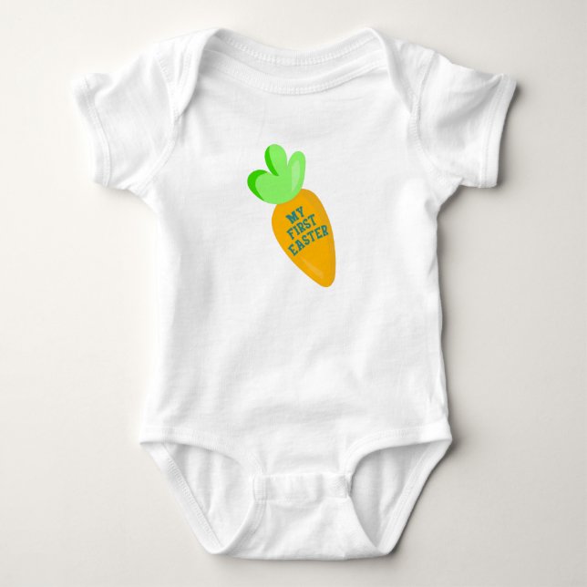 Der weiße Baby-Bodysuit meines ersten Osterjungen Baby Strampler (Vorderseite)