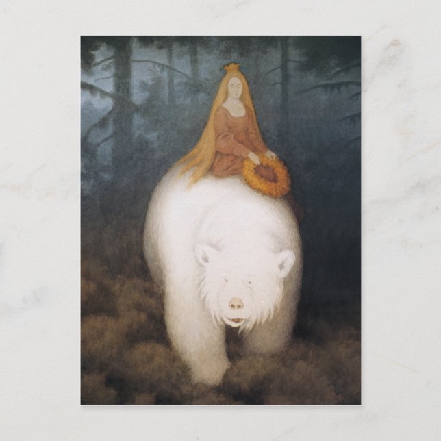 "Der weiße Bär" von Theodor Kittelsen Postkarte (Vorderseite)