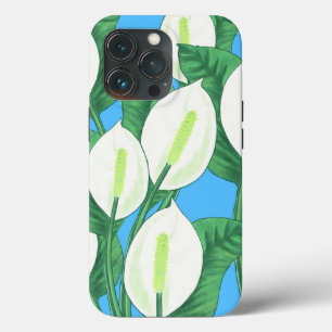 Der weiße Frieden liegt auf hellblauem Hintergrund Case-Mate iPhone Hülle
